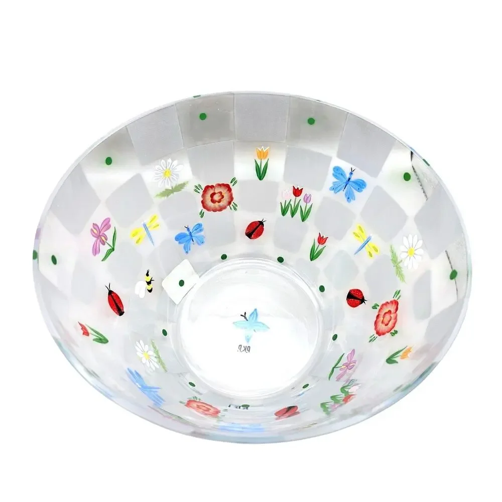 Lenox Natures Splendor Hand Painted Salad Bowl Floral Butterfly Romania NIB VTG